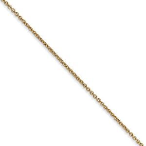 1.2mm, 14k Yellow Gold, Solid Link Cable Chain Necklace, 20 Inch